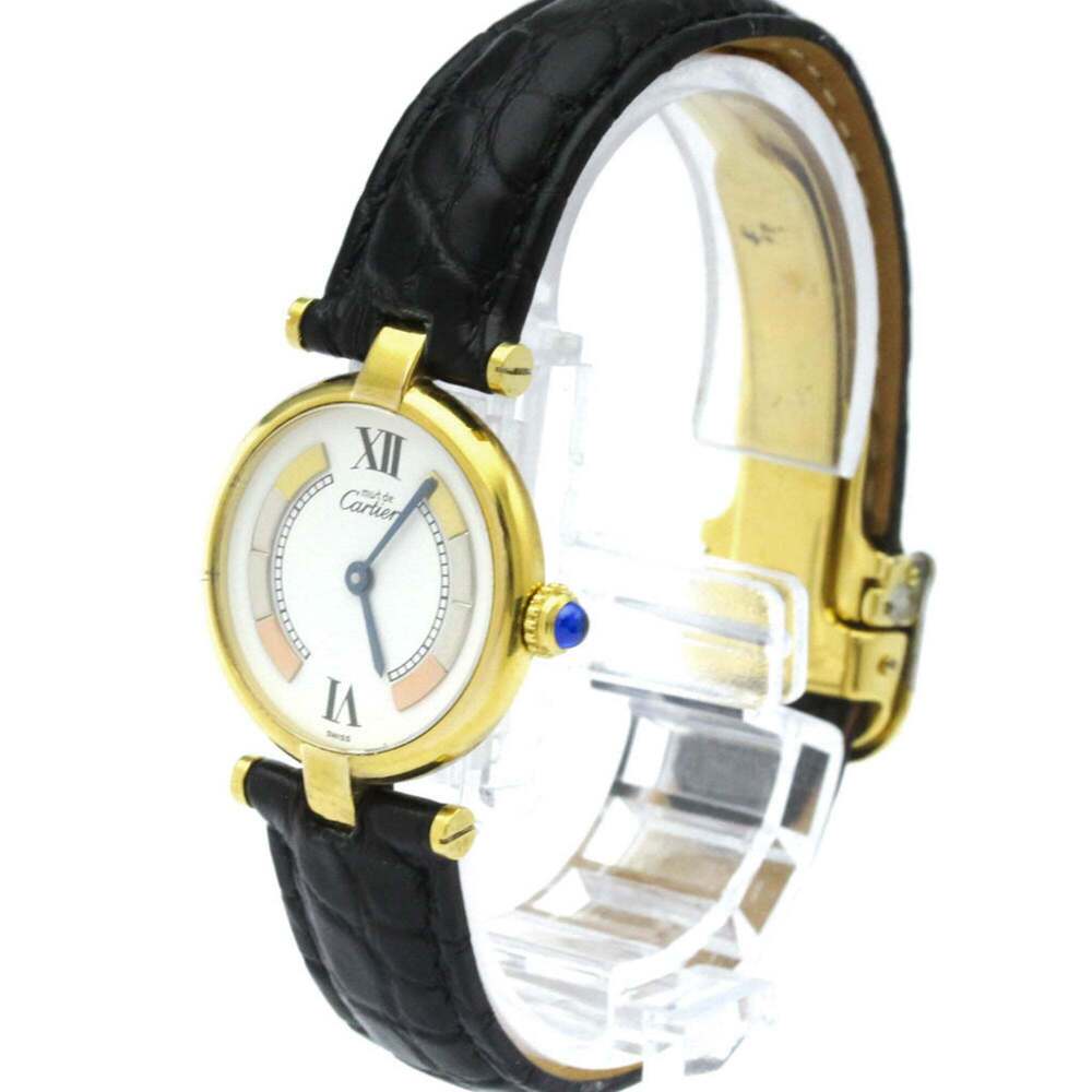 CARTIER Must Vendome Vermeil Gold Plated Quartz Ladies Watch W1006554 - Picture 2 of 8